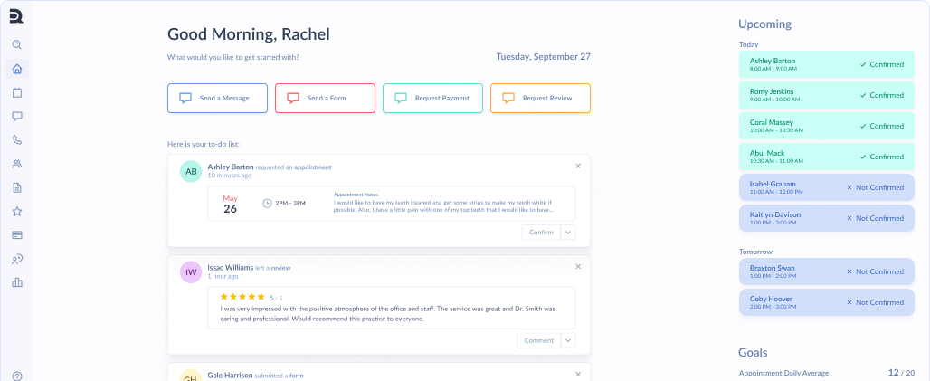 Practice assistant mockup